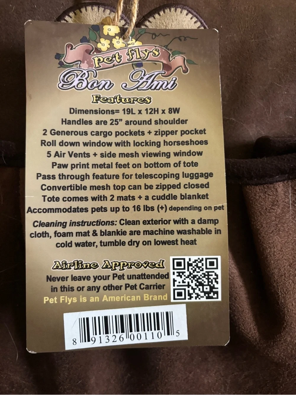 Brown Suede upscale airline carrier for spoiled pups! RARE!